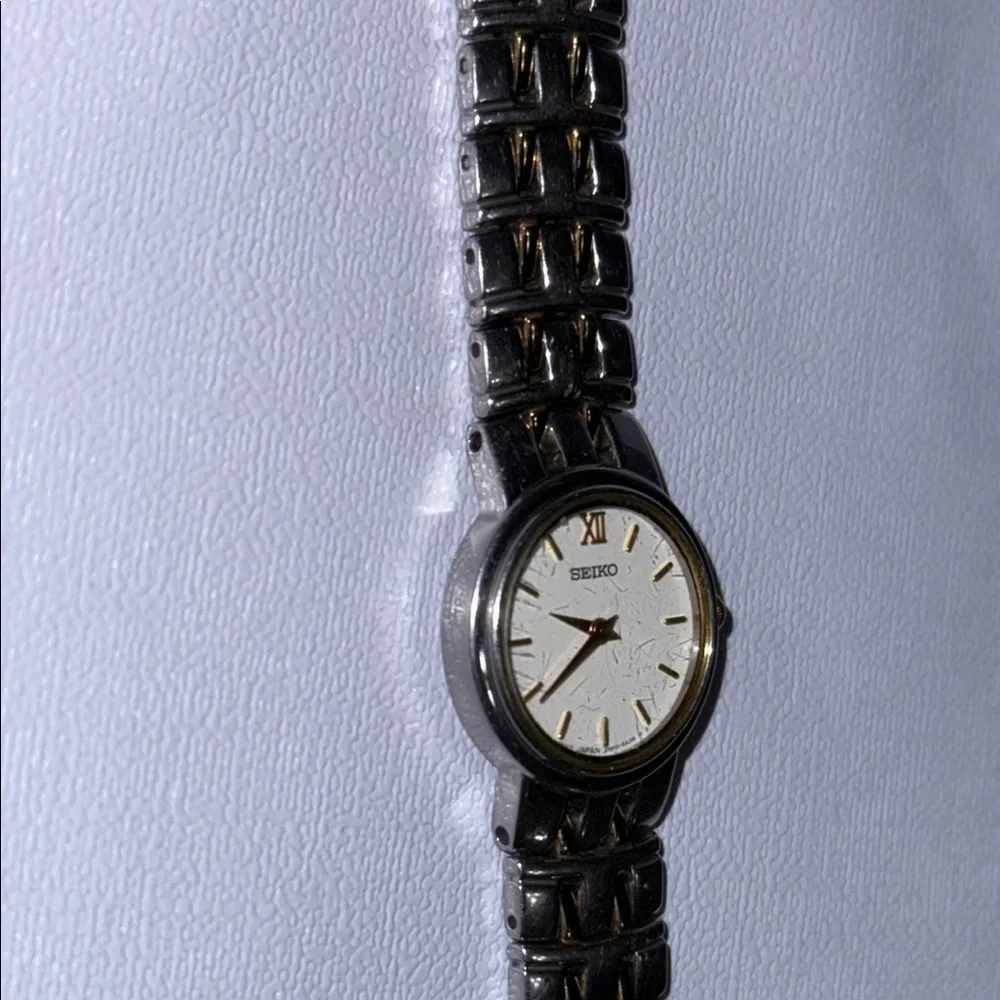 Seiko White Dial Two-Tone Stainless Steel Women's Watch